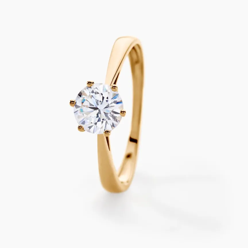 Solitaire Or Jaune Laurian Oxyde De Zirconium Blanc-Histoire d'Or Hot